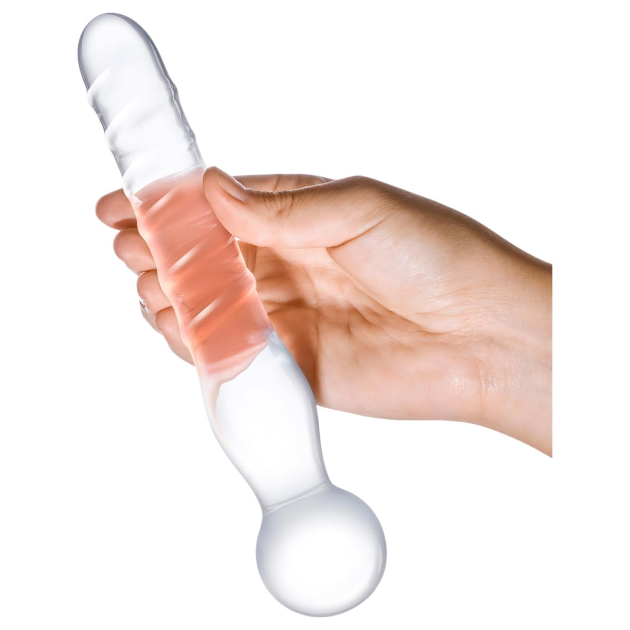 GLAS - kétvégű, üveg dildó (átlátszó)