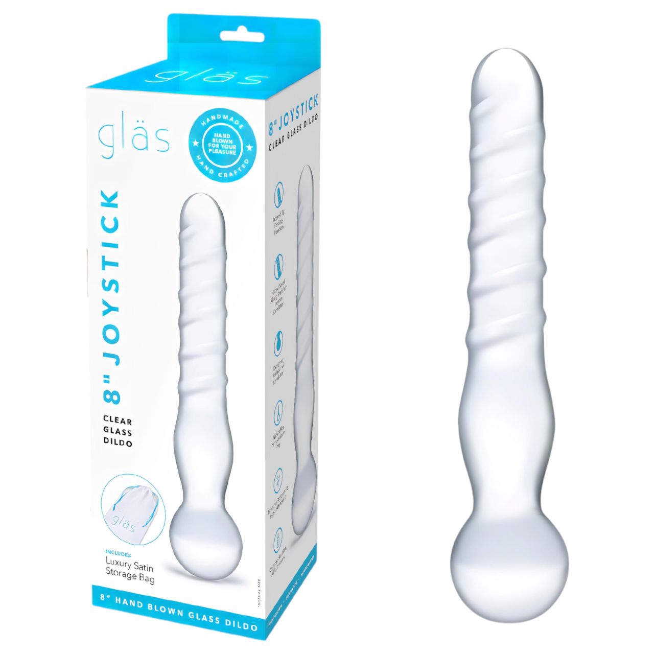 GLAS - kétvégű, üveg dildó (átlátszó)
