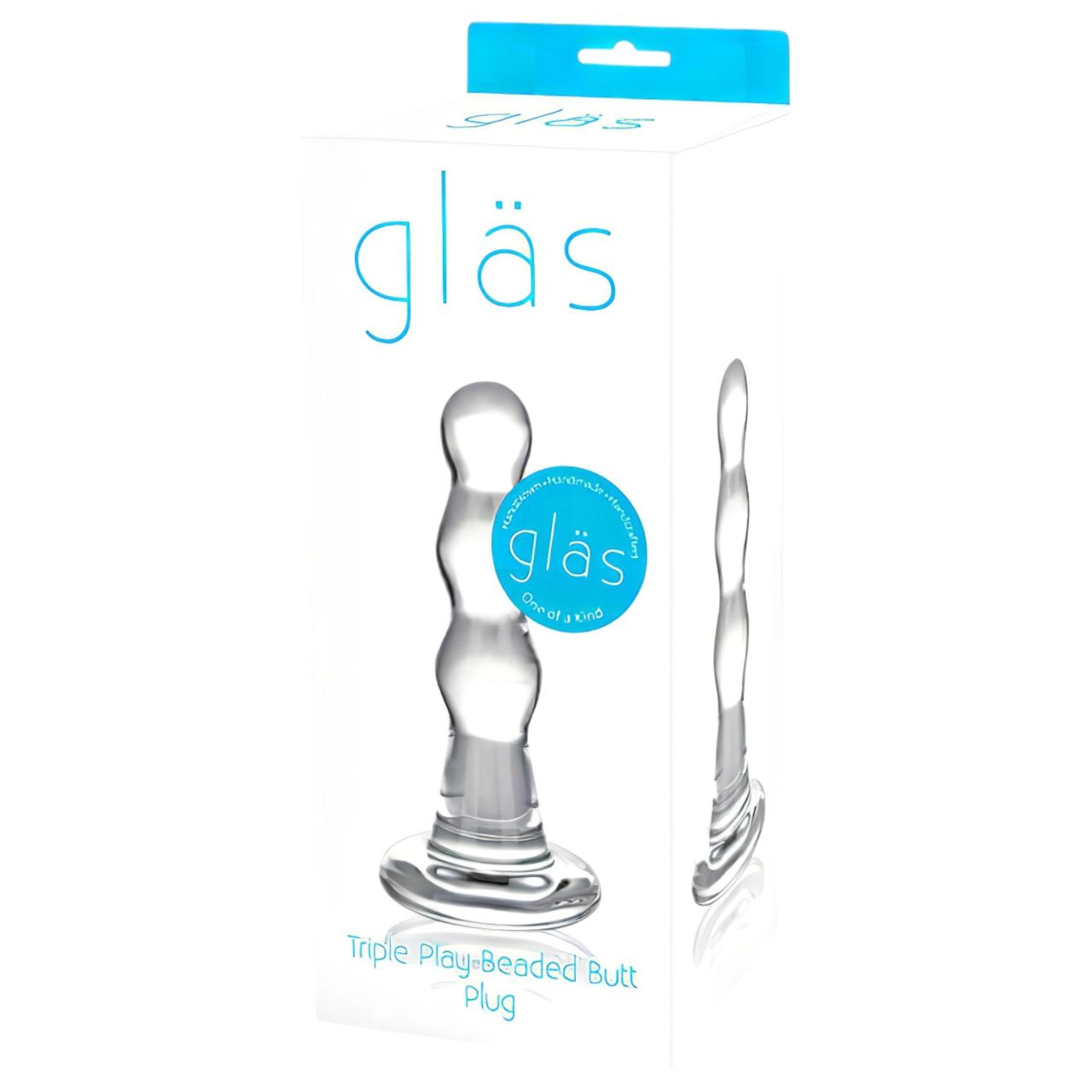 GLAS - hullámos üveg anál dildó (átlátszó)