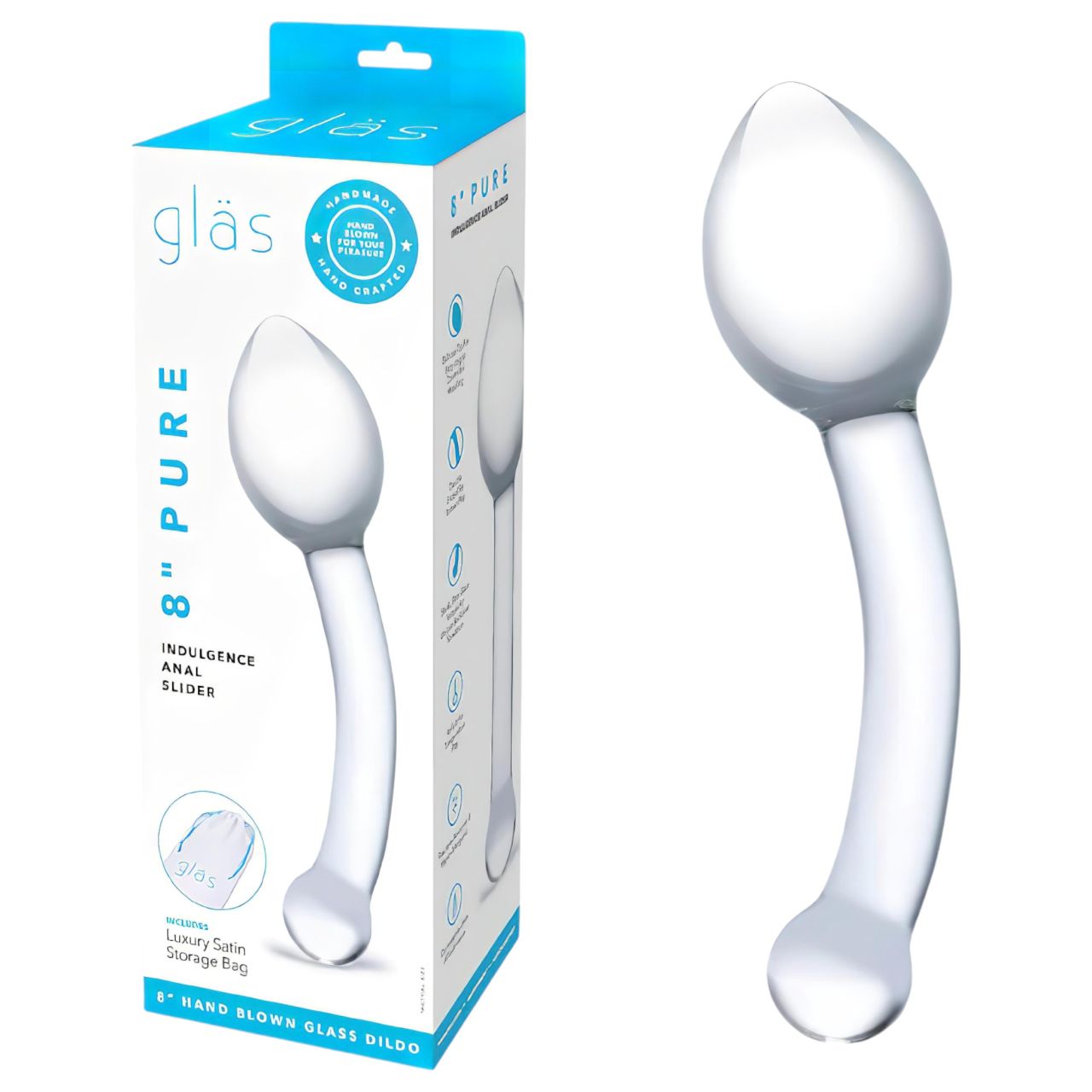 GLAS - üveg anál dupla dildó (átlátszó)