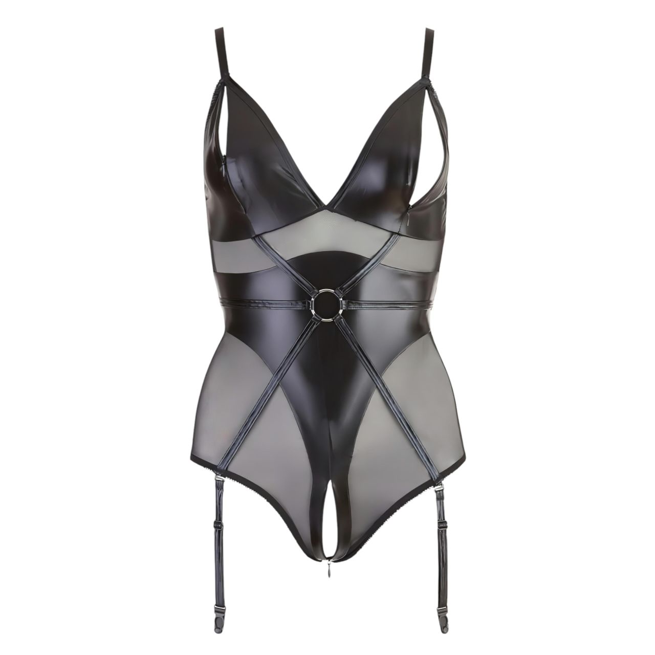 Cottelli Bondage - fényes body bilinccsel (fekete) Cottelli Bondage - fényes body bilinccsel (fekete)