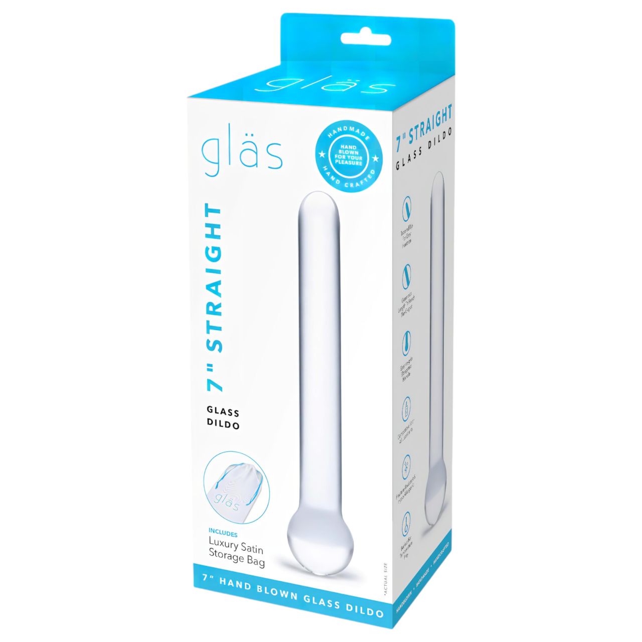 GLAS - klasszikus üveg dildó (átlátszó)
