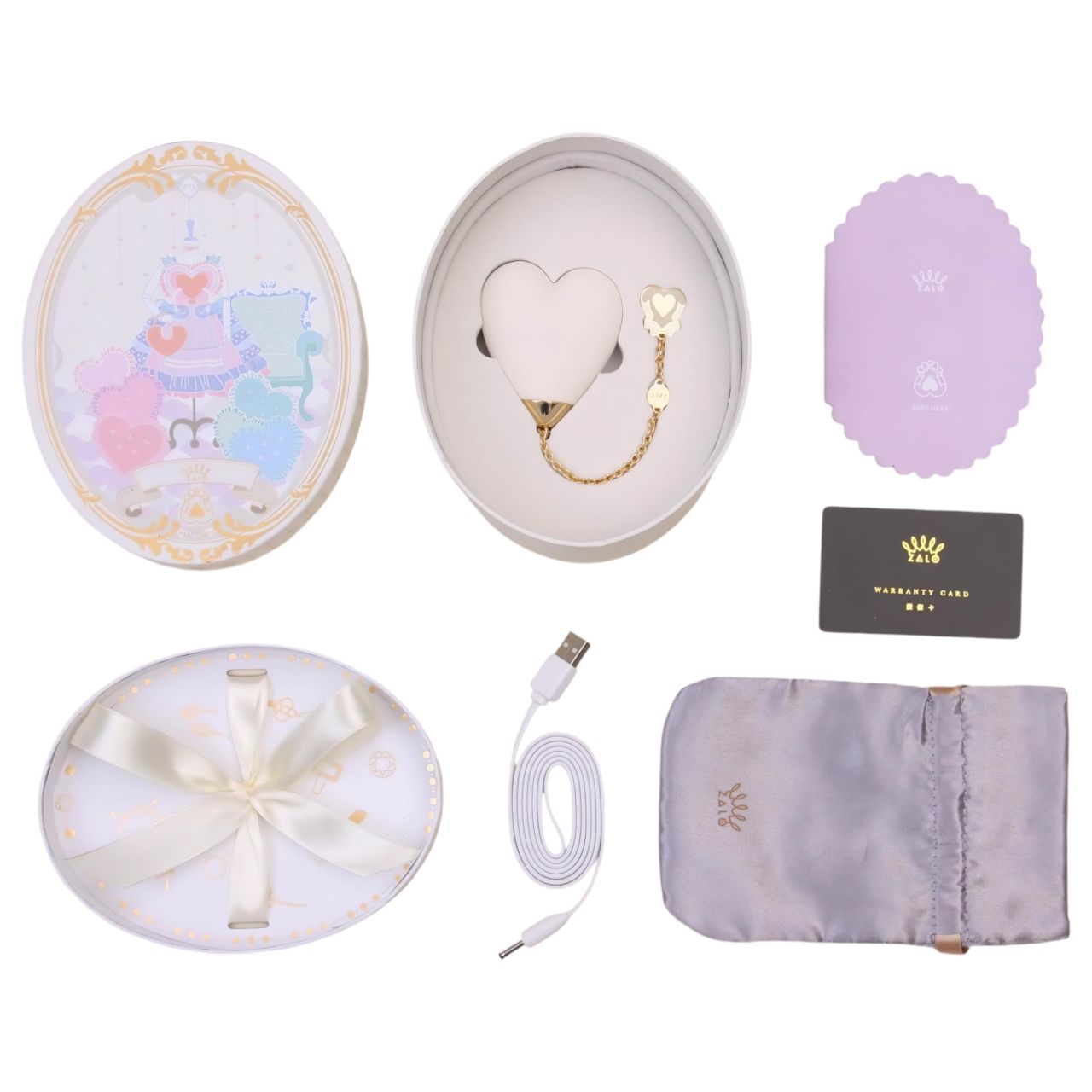 / ZALO Baby Heart - okos vízálló csikló vibrátor (fehér)