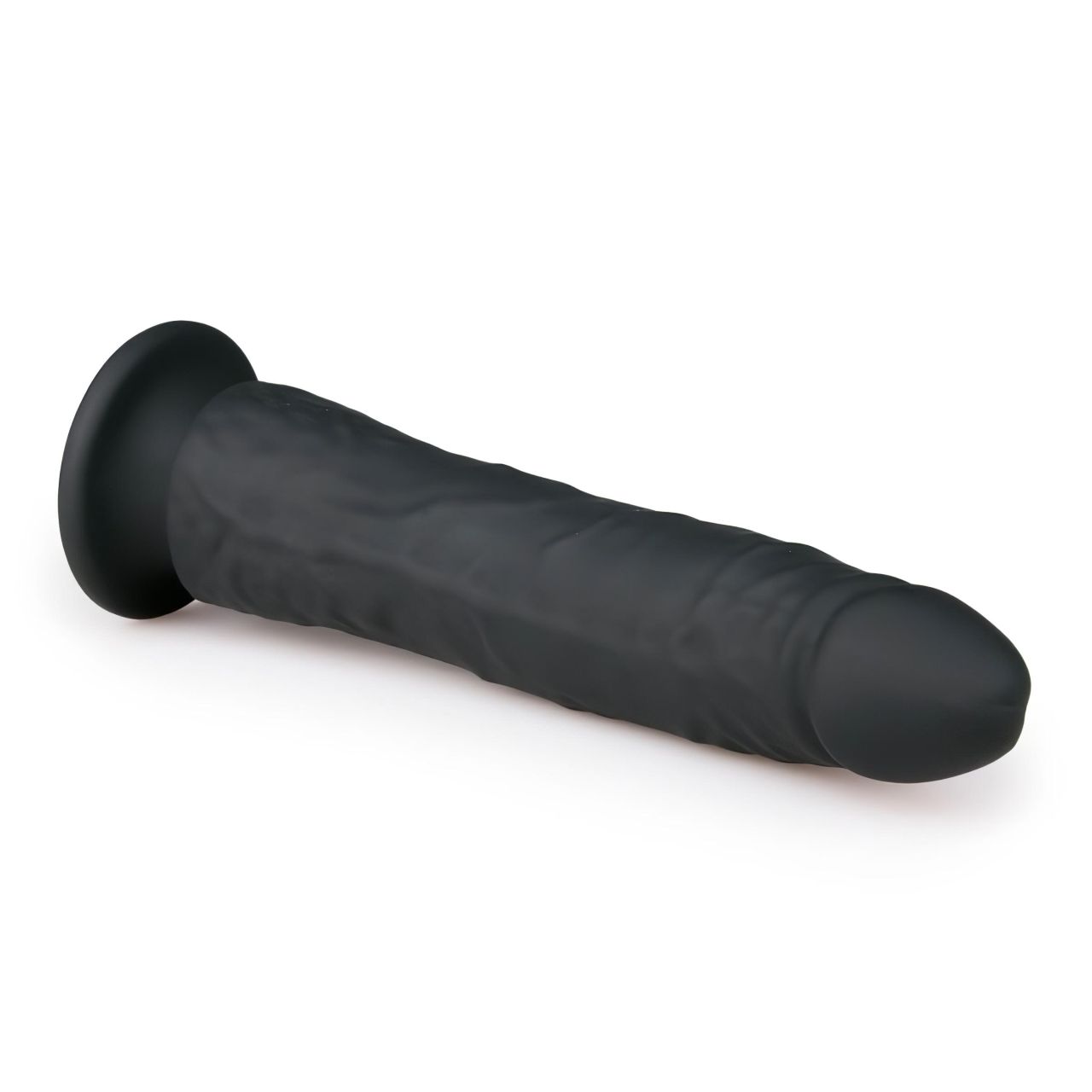 Easytoys - tapadókorongos 100% szilikon dildó (21cm) - fekete