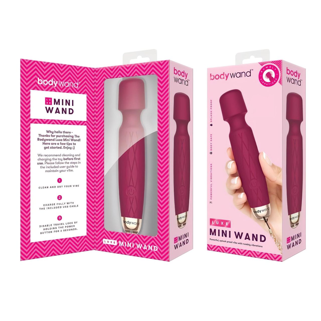 Bodywand Luxe - akkus, mini masszírozó vibrátor (rózsaszín)