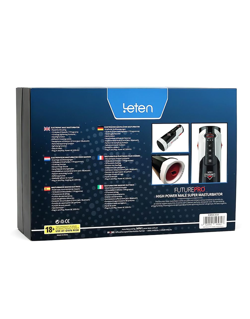 LETEN SM FUTURE PRO - akkus, melegítő, fel-le mozgó maszturbátor