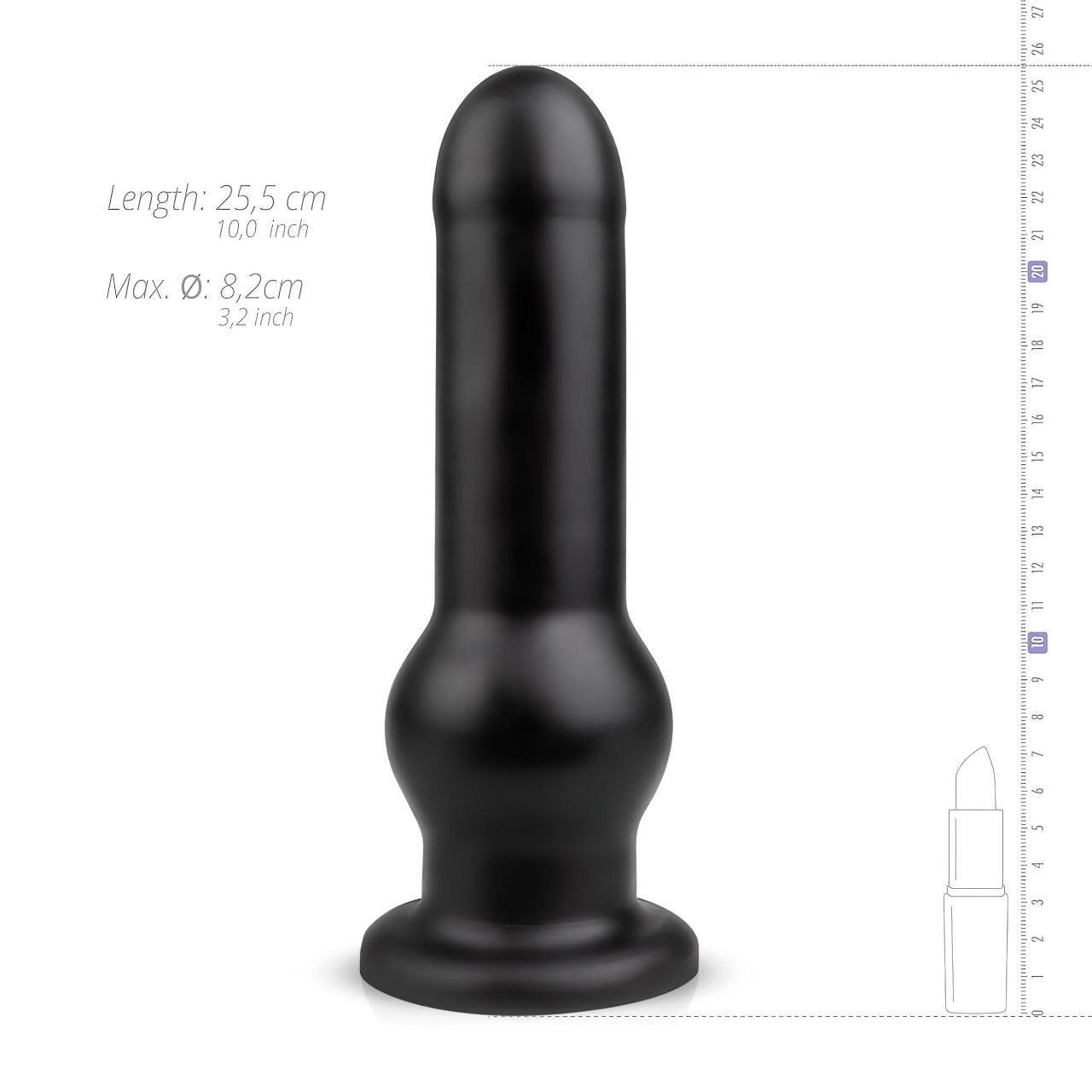 BUTTR Tactical I - tapadókorongos dildó (fekete)