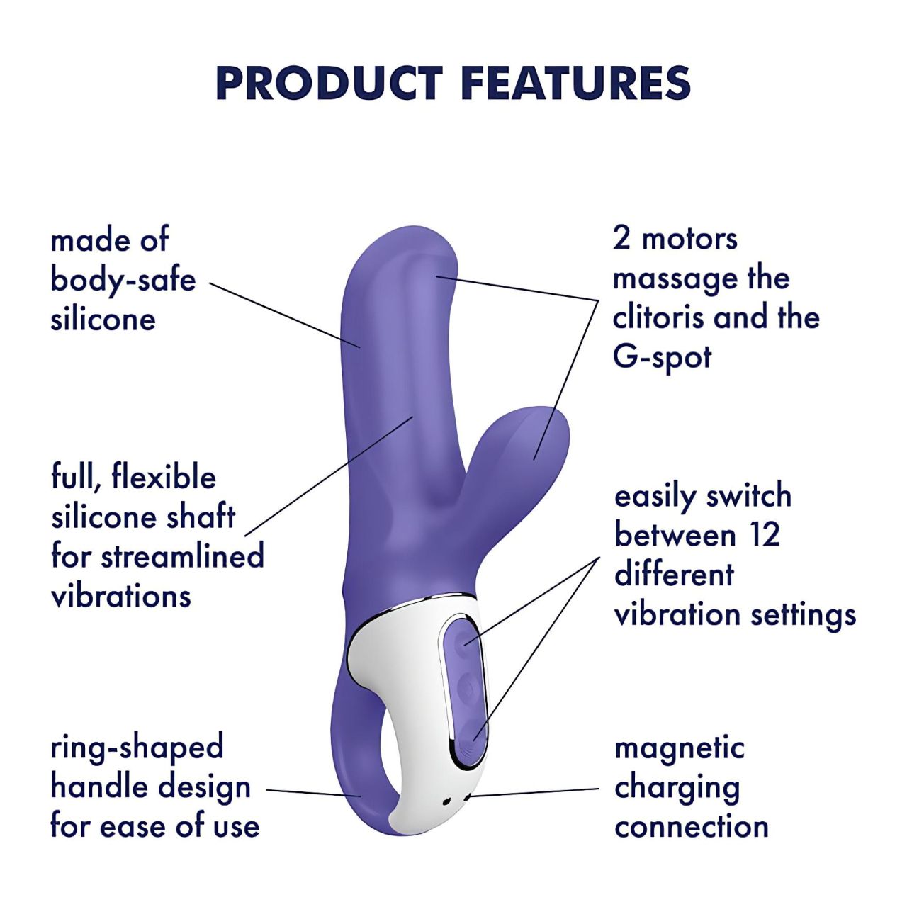 Satisfyer Magic Bunny - vízálló csiklókaros vibrátor (kék)