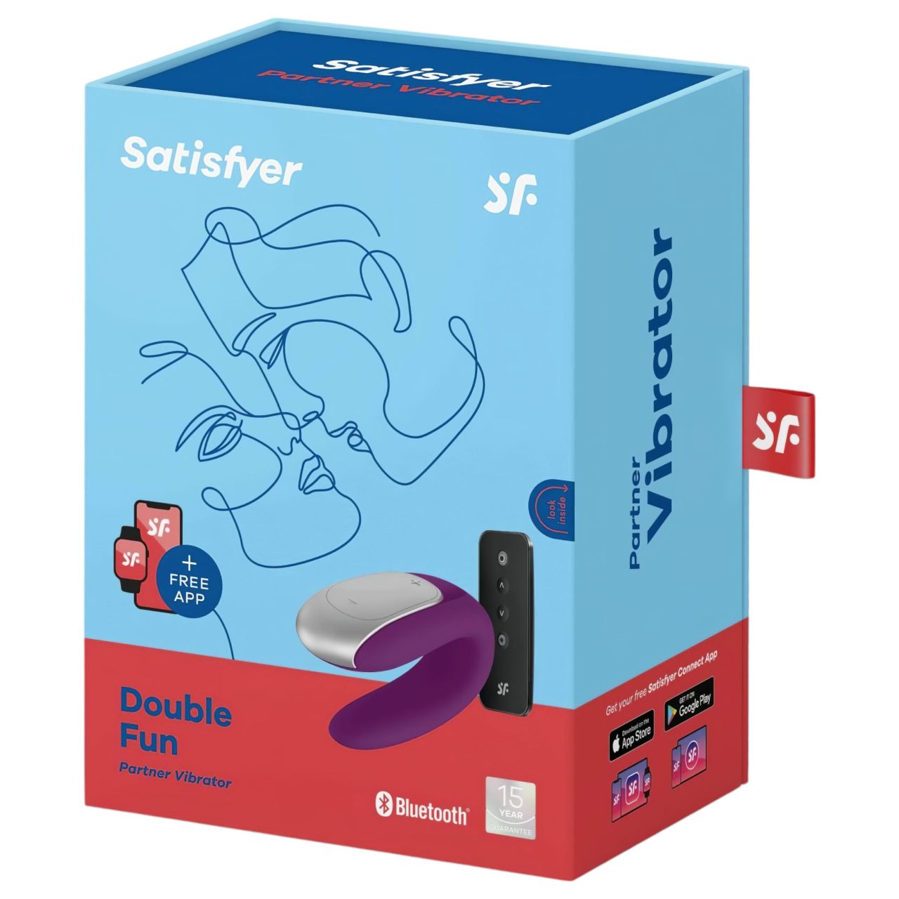 Satisfyer Double Fun - okos párvibrátor (lila) Satisfyer Double Fun - okos párvibrátor (lila)