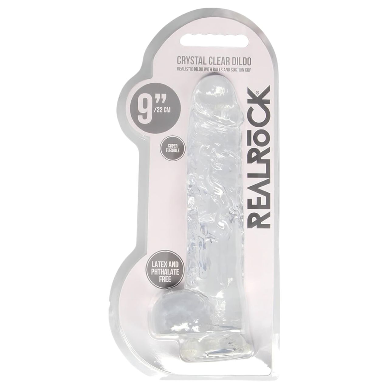 REALROCK - átlátszó élethű dildó - átlátszó (22cm)