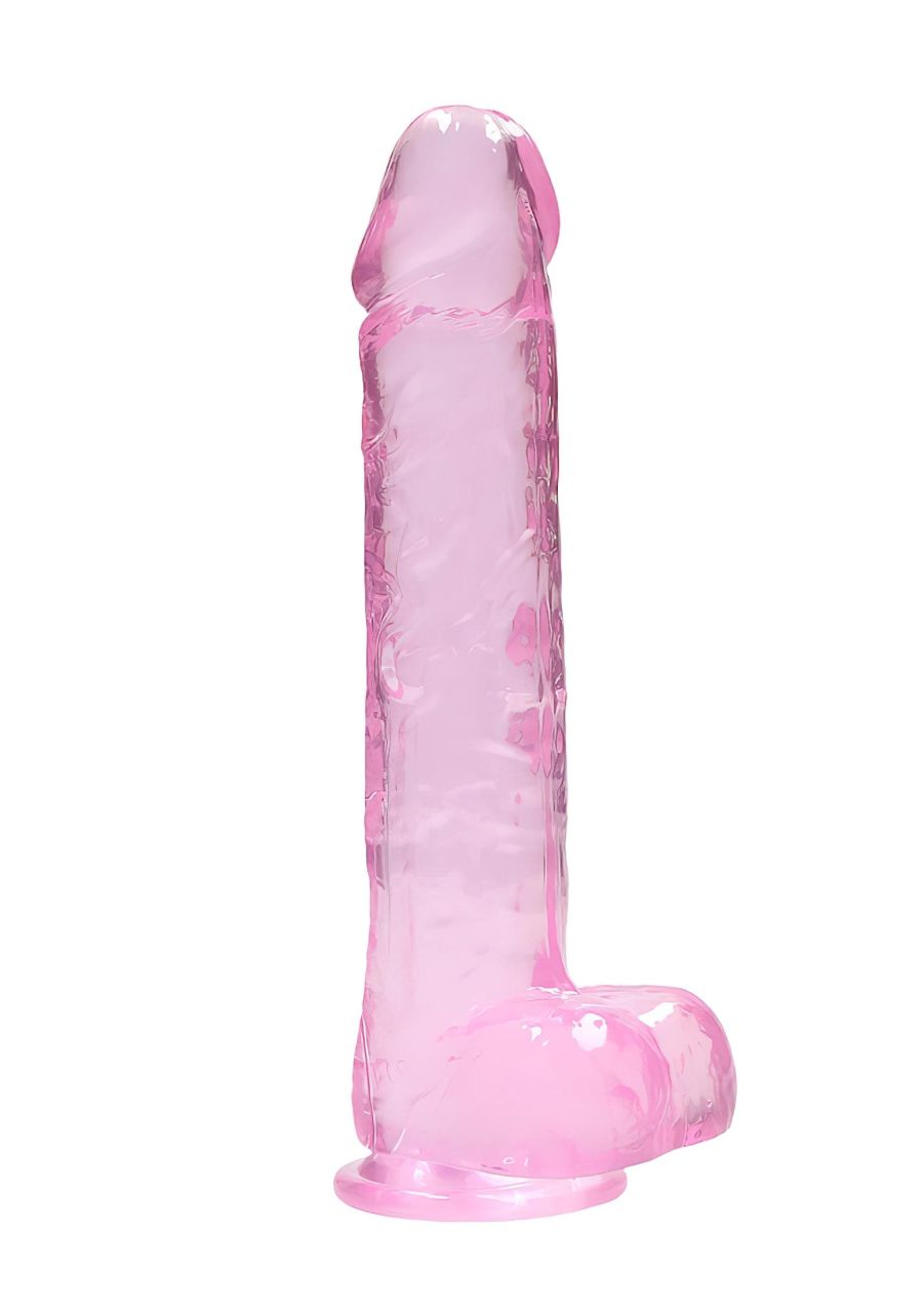 REALROCK - átlátszó élethű dildó - pink (22cm)