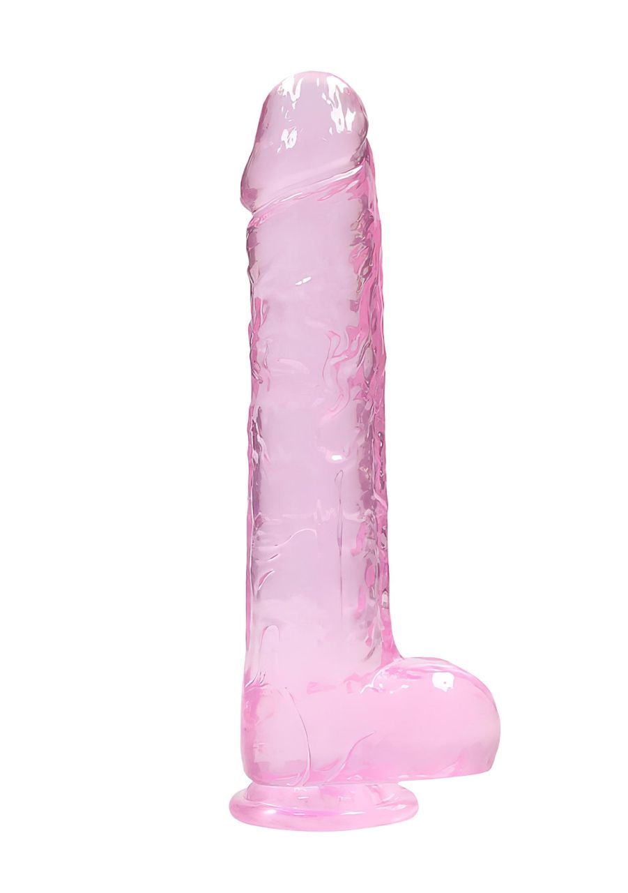 REALROCK - átlátszó élethű dildó - pink (22cm)