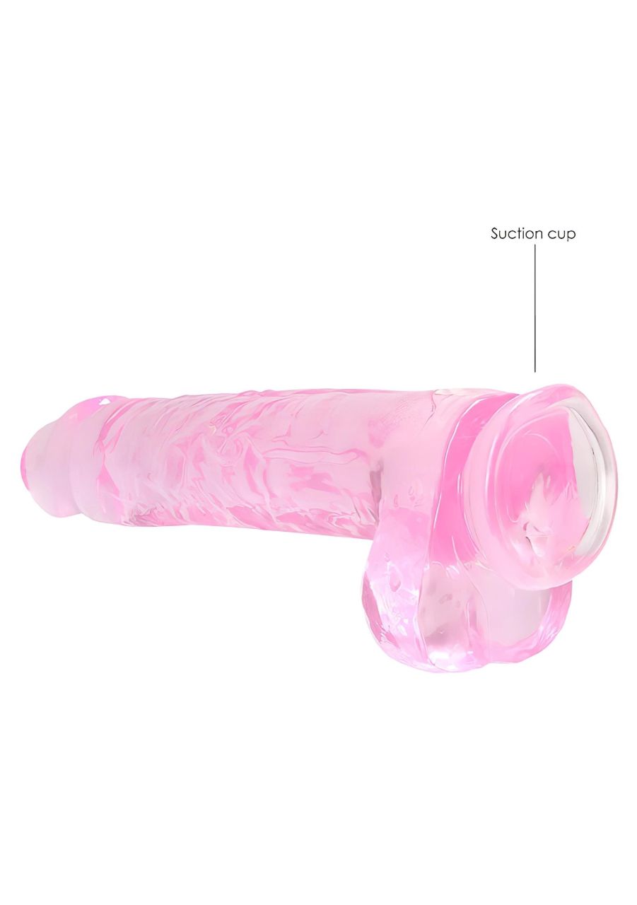 REALROCK - átlátszó élethű dildó - pink (22cm)