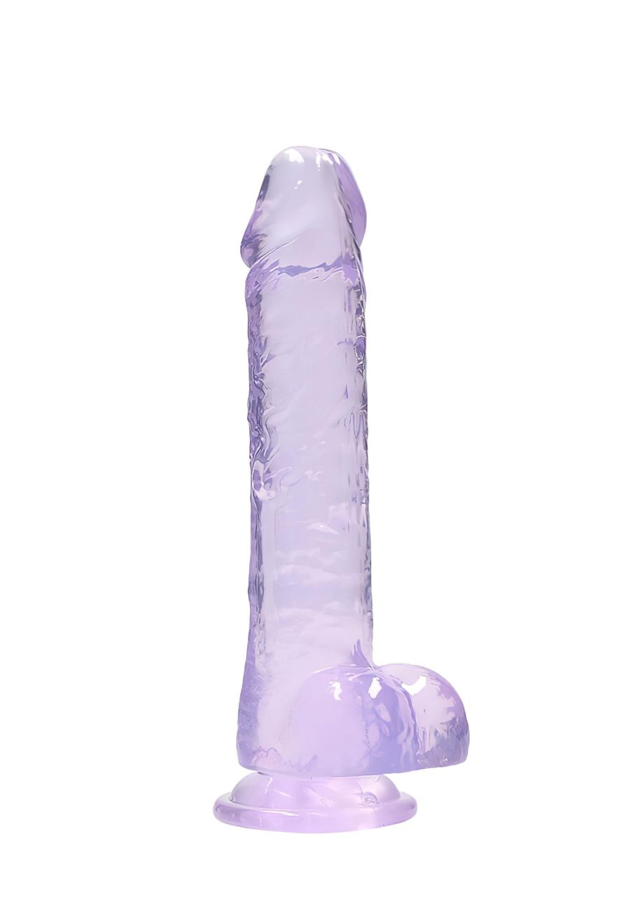 REALROCK - átlátszó élethű dildó - lila (19cm)