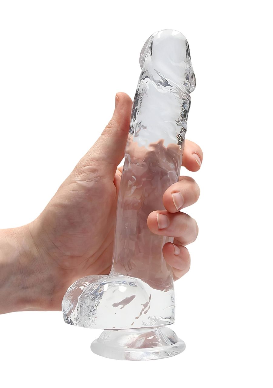 REALROCK - átlátszó élethű dildó - átlátszó (19cm)