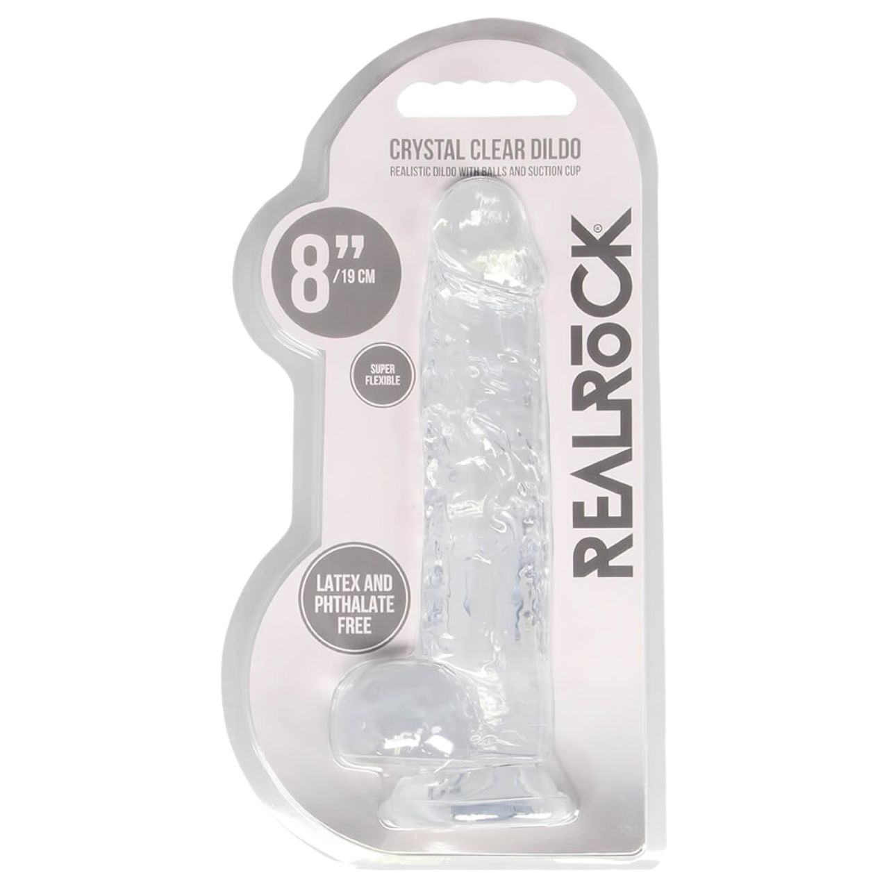 REALROCK - átlátszó élethű dildó - átlátszó (19cm)