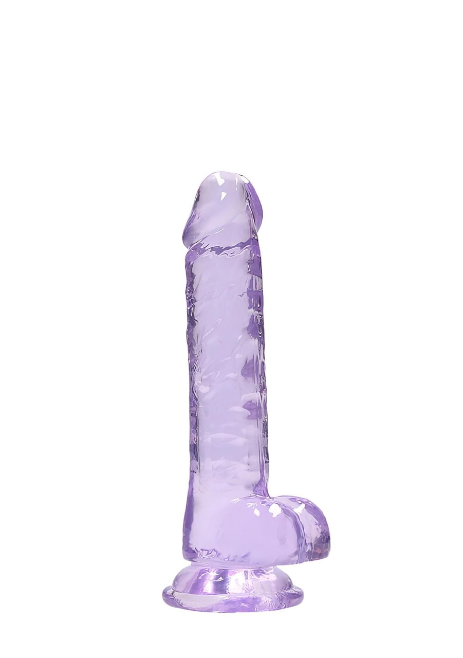 REALROCK - átlátszó élethű dildó - lila (17cm)