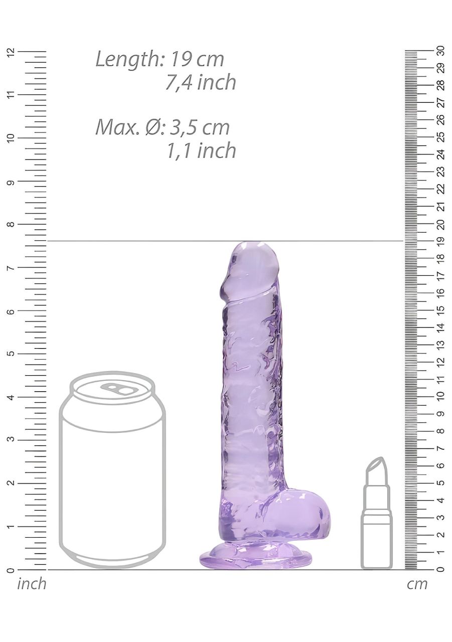 REALROCK - átlátszó élethű dildó - lila (17cm)