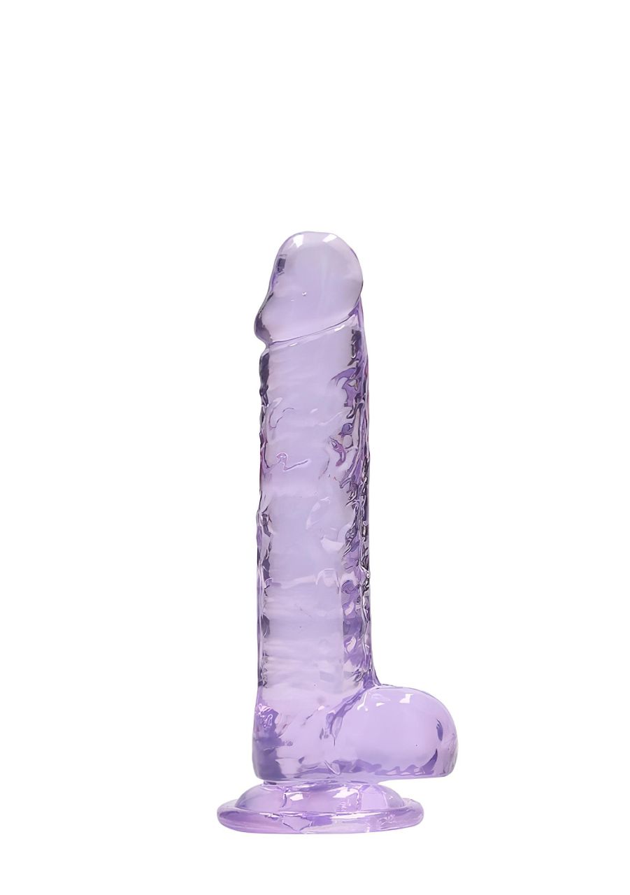 REALROCK - átlátszó élethű dildó - lila (17cm)