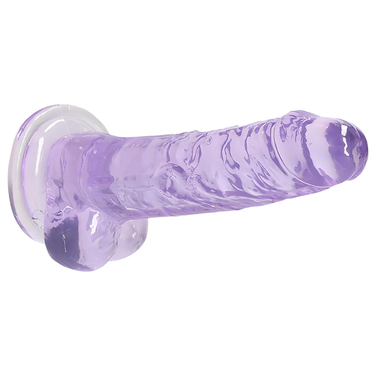 REALROCK - átlátszó élethű dildó - lila (17cm)