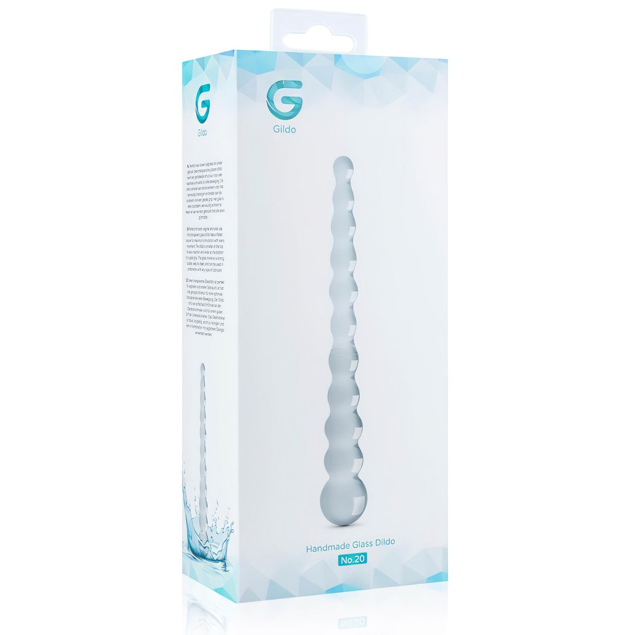 Gildo Glass No. 20 - gyöngyös üveg dildó (átlátszó)