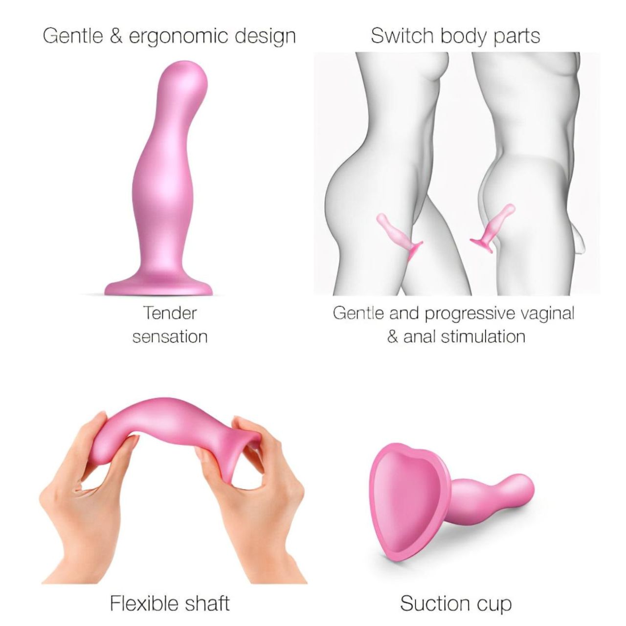 / Strap-on-me Curvy S - hullámos, tapadókorongos dildó (pink) / Strap-on-me Curvy S - hullámos, tapadókorongos dildó (pink)