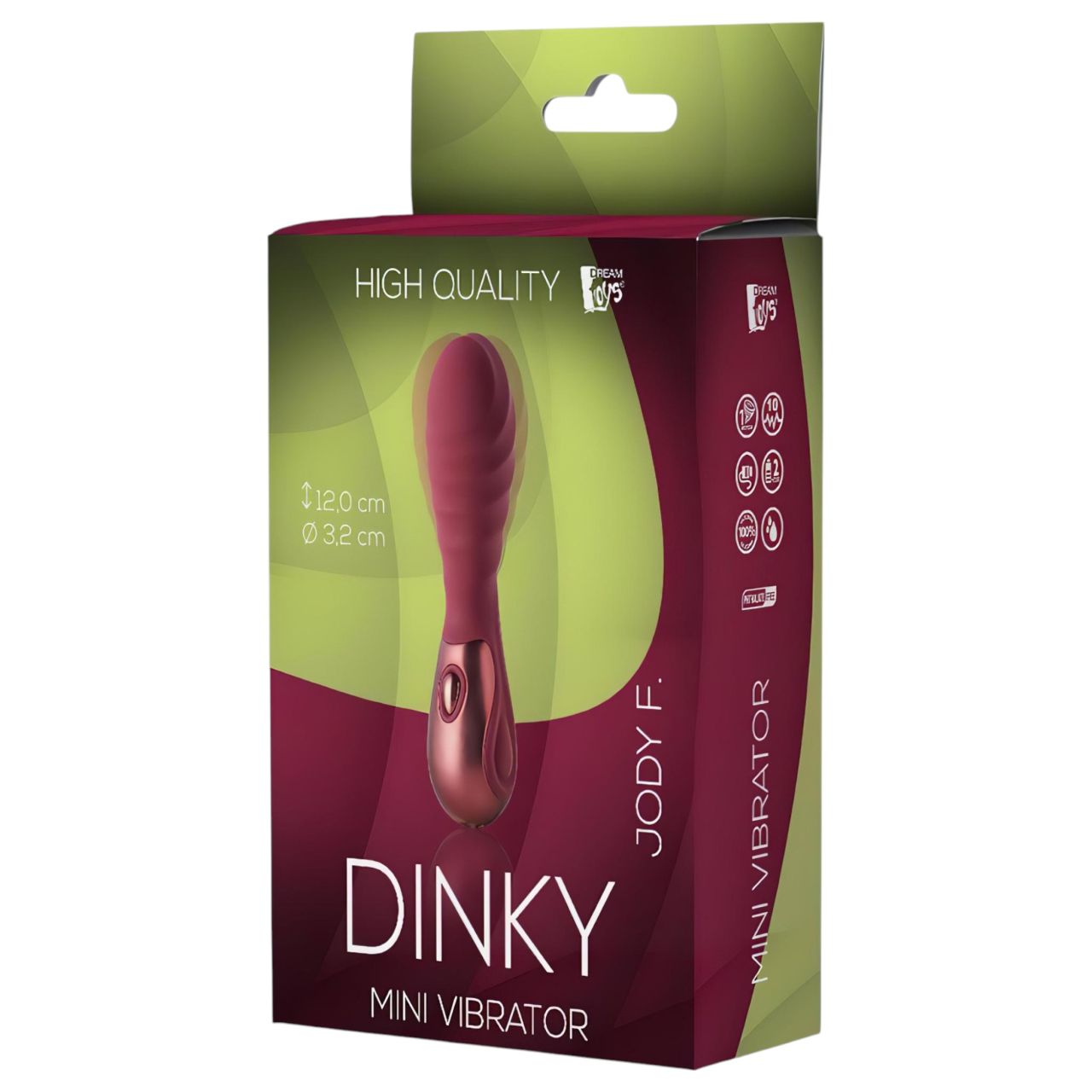 / Dinky Jody F. Mini - akkus, bordázott mini vibrátor (piros)