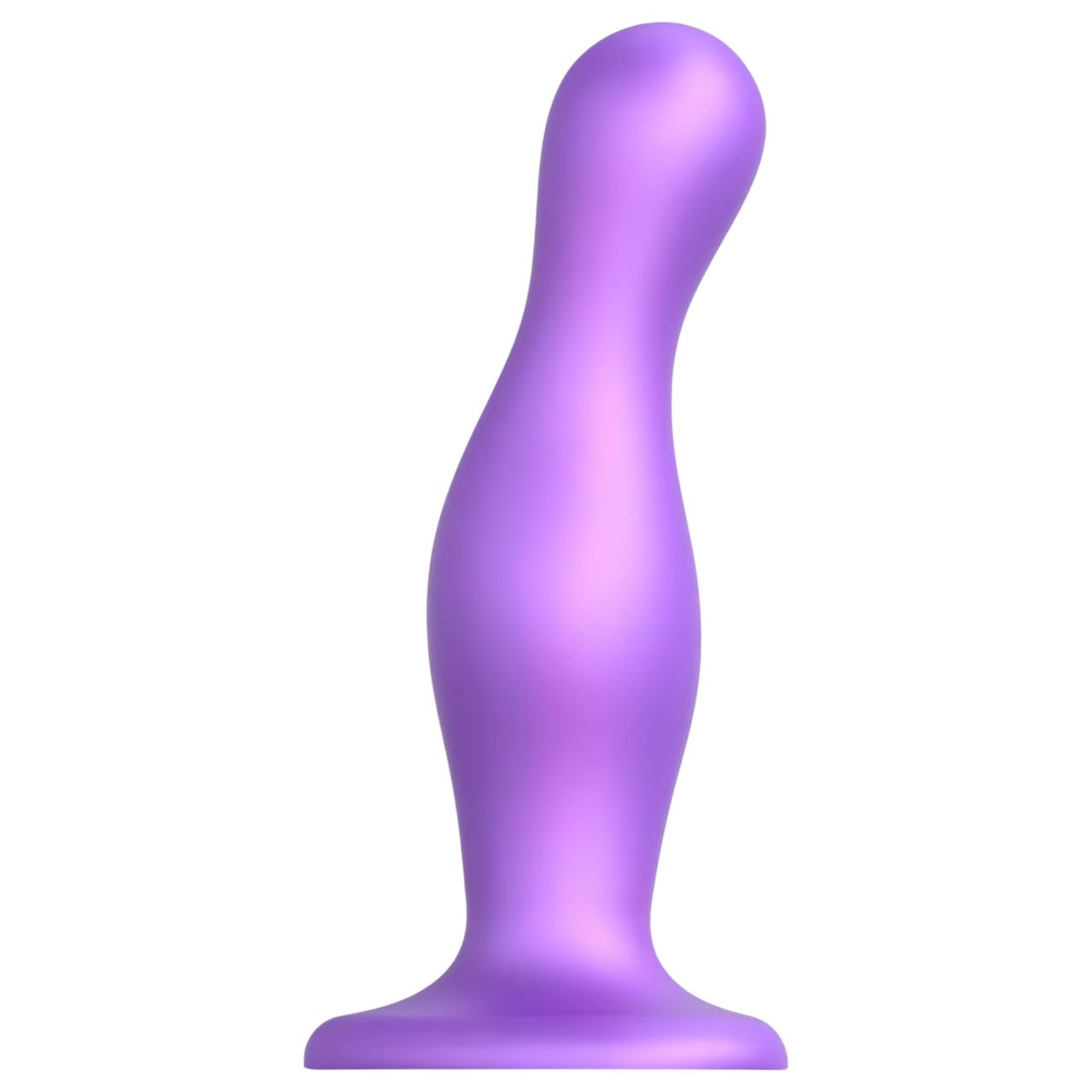 / Strap-on-me Curvy L - hullámos, tapadókorongos dildó (lila)