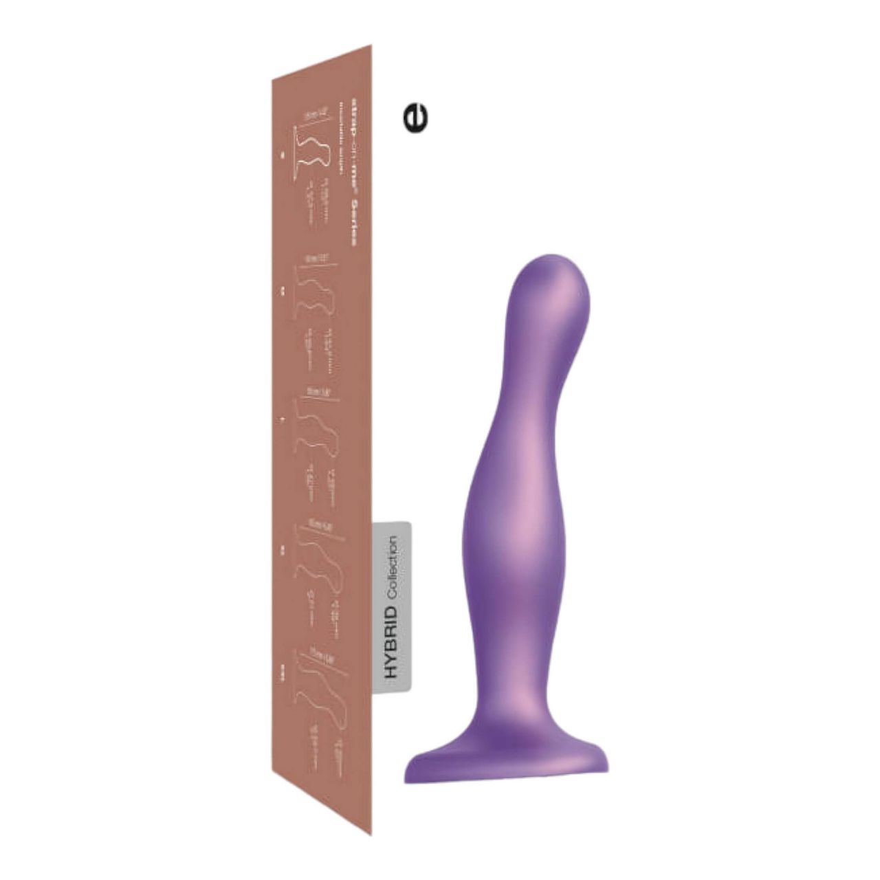 Strap-on-me Curvy M - hullámos, tapadókorongos dildó (lila)