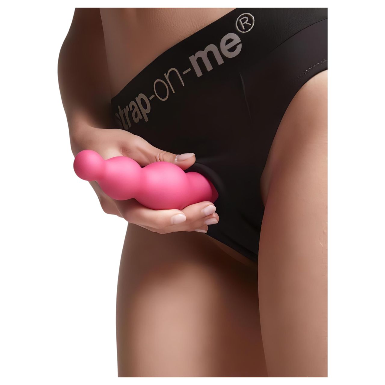 Strap-on-me Beads S - gyöngyös, tapadókorongos dildó (pink)
