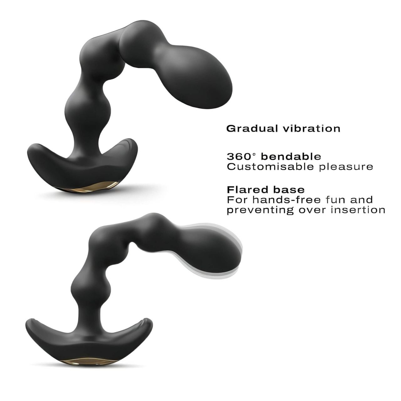 / Dorcel Flexi Balls - akkus, rádiós anál vibrátor (fekete)