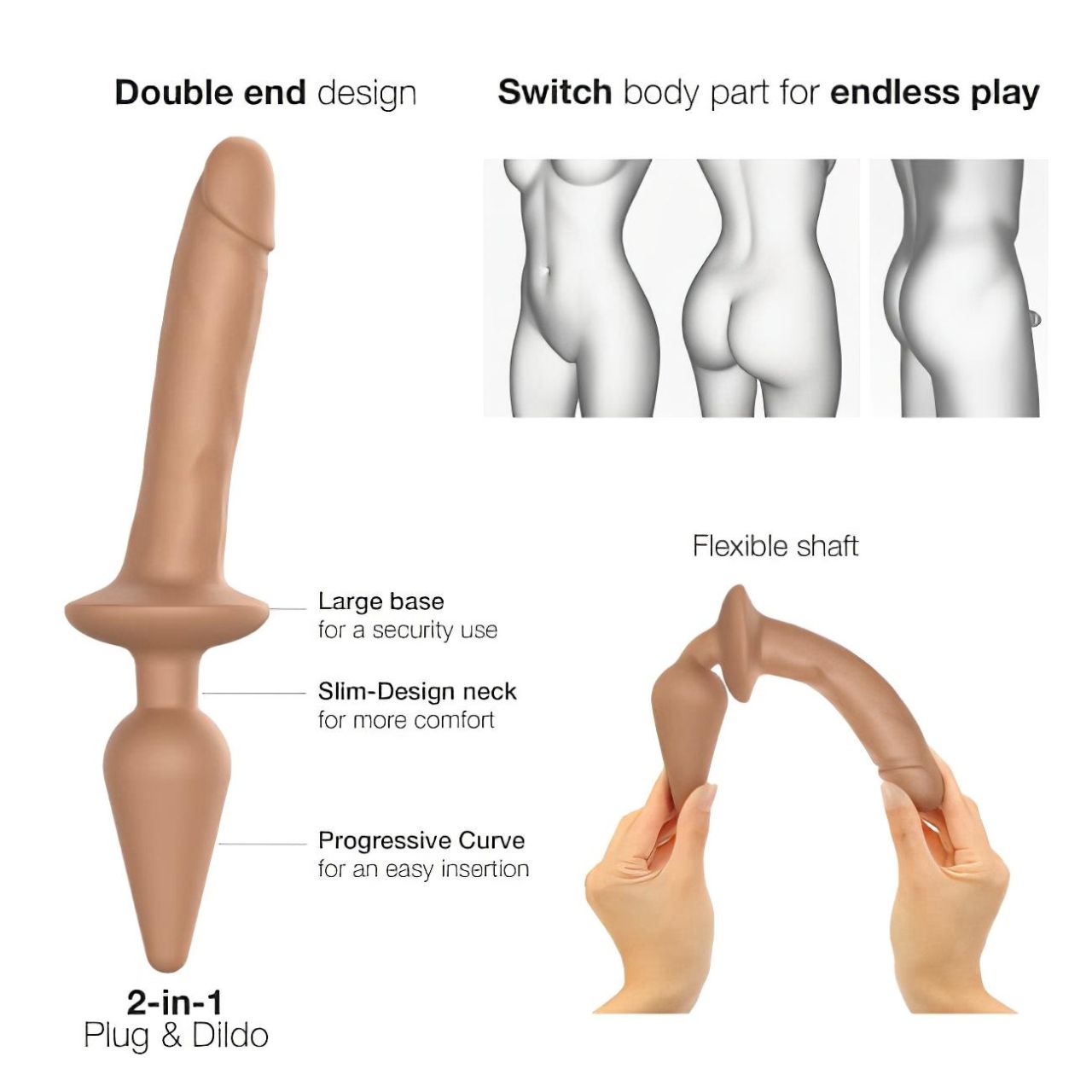 / Strap-on-me Swith Realistic XXL - 2in1 szilikon dildó (natúr) / Strap-on-me Swith Realistic XXL - 2in1 szilikon dildó (natúr)