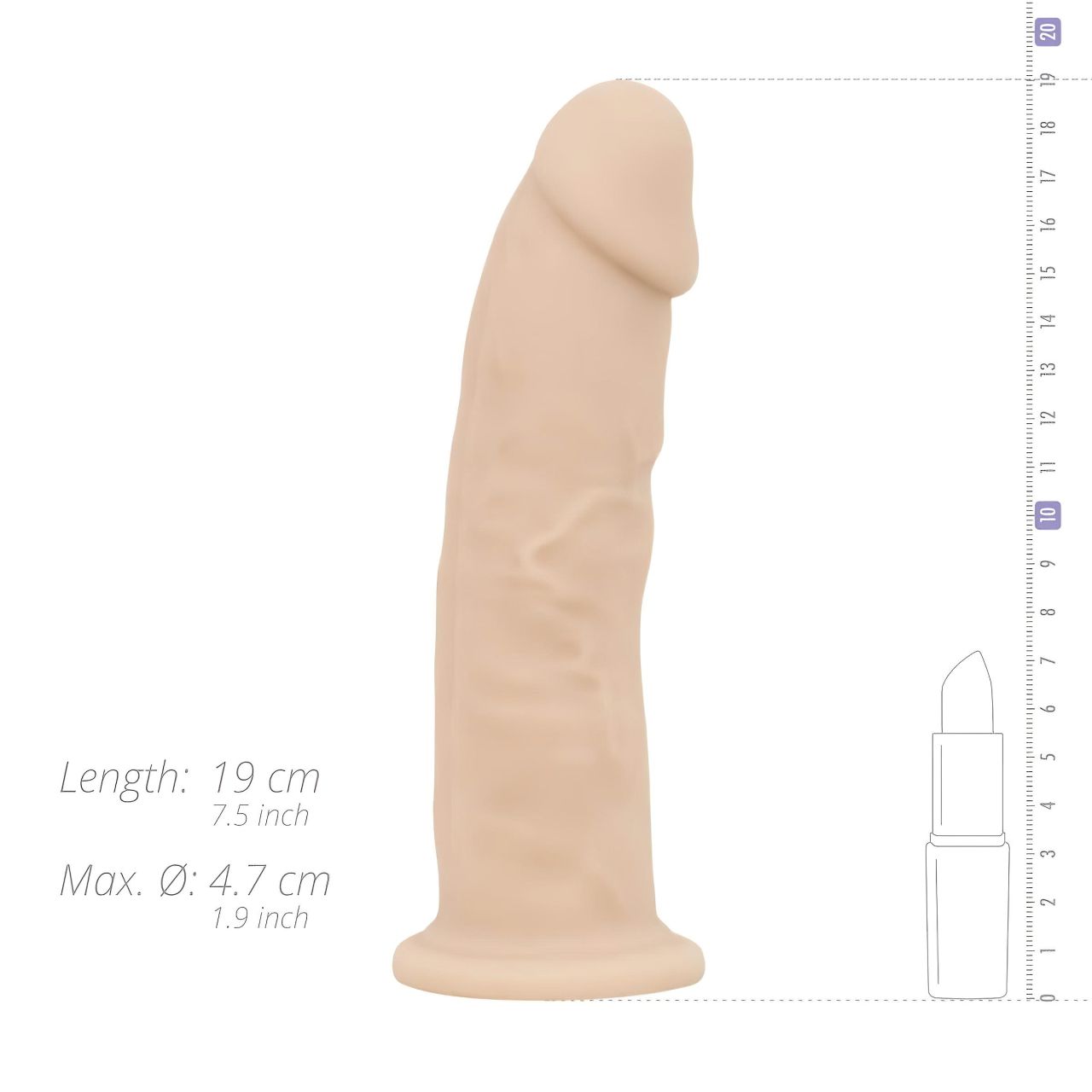 Real Fantasy Winston - tapadókorongos vibrátor - 19cm (natúr)