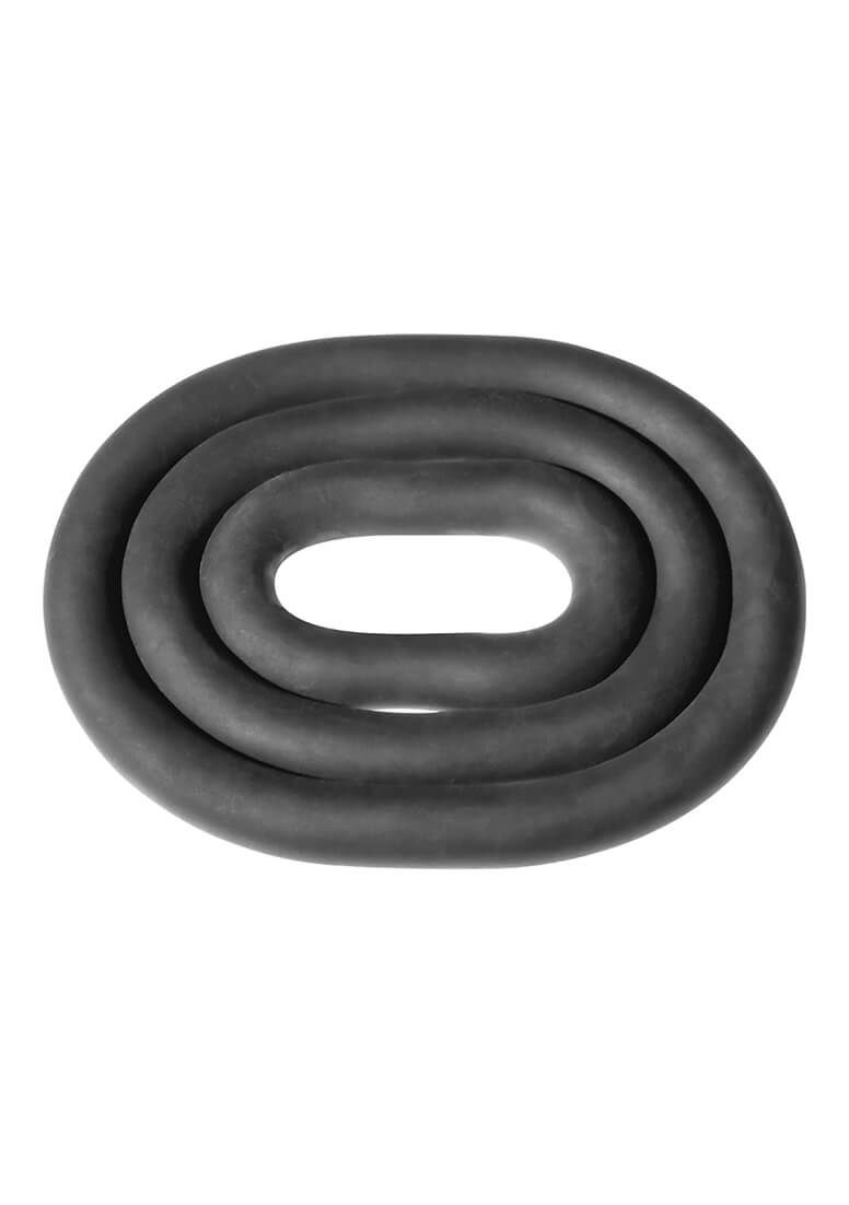 Perfect Fit Ultra Wrap - vastag péniszgyűrű szett - fekete (3db)