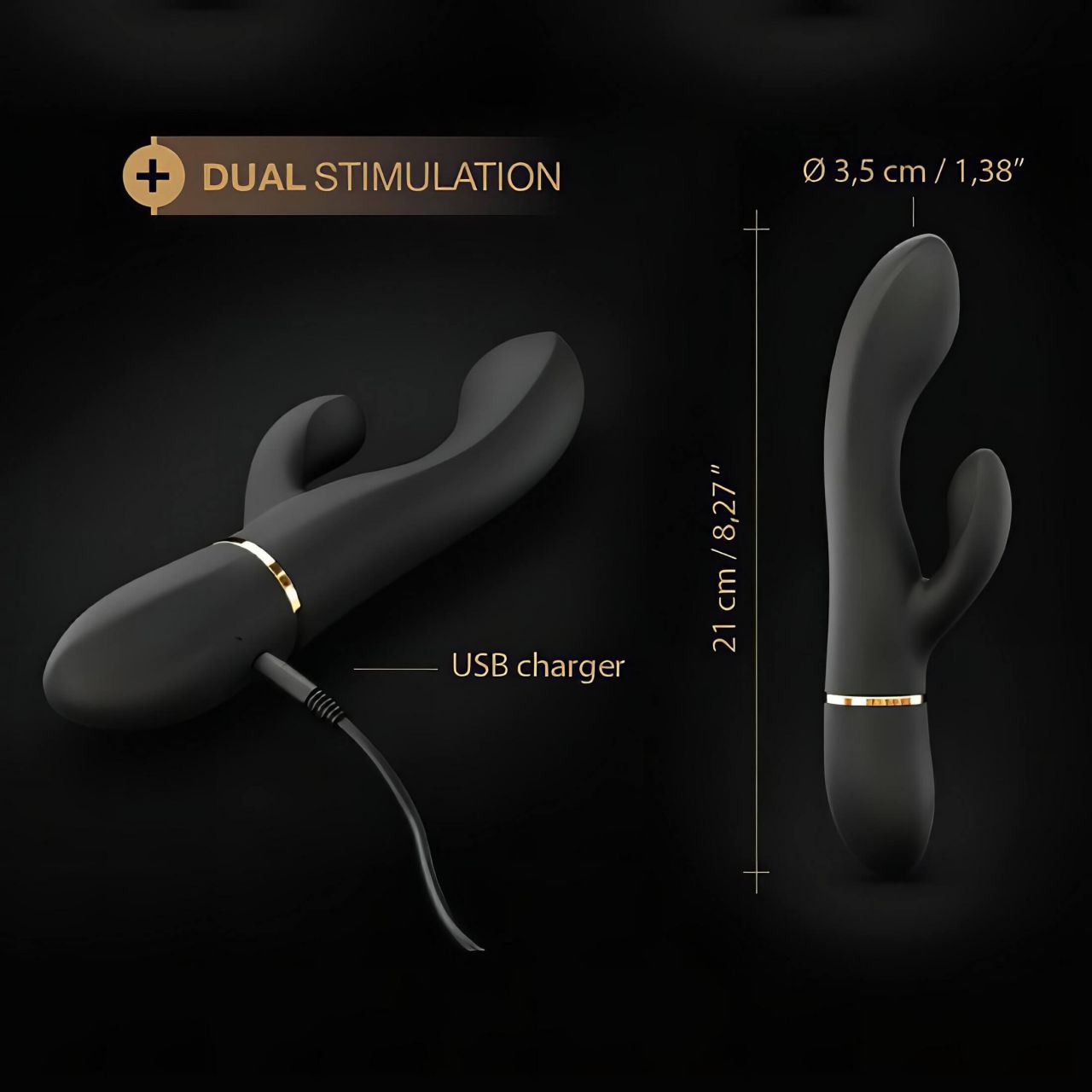Dorcel Glam Rabbit - akkus, csiklókaros vibrátor (fekete) Dorcel Glam Rabbit - akkus, csiklókaros vibrátor (fekete)