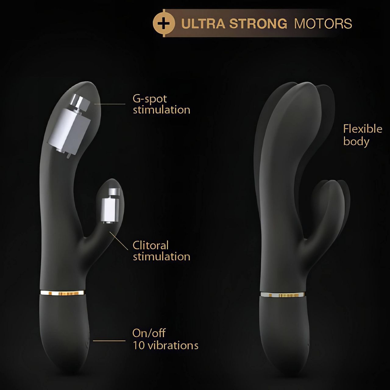 Dorcel Glam Rabbit - akkus, csiklókaros vibrátor (fekete) Dorcel Glam Rabbit - akkus, csiklókaros vibrátor (fekete)