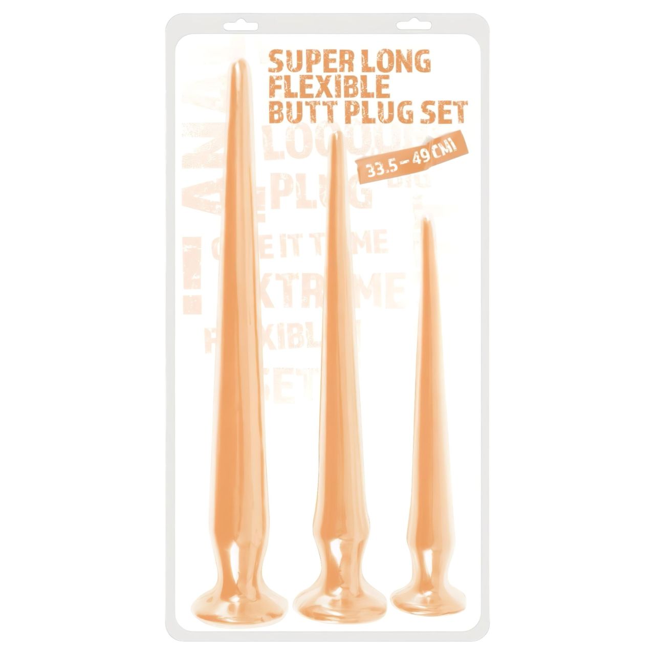 You2Toys - extra hosszú plug dildó szett (3 részes) - natúr