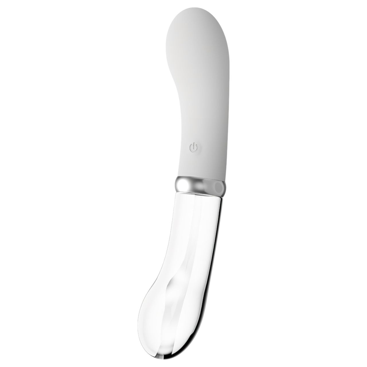 You2toys Liaison - szilikon-üveg LED vibrátor (átlátszó-fehér)