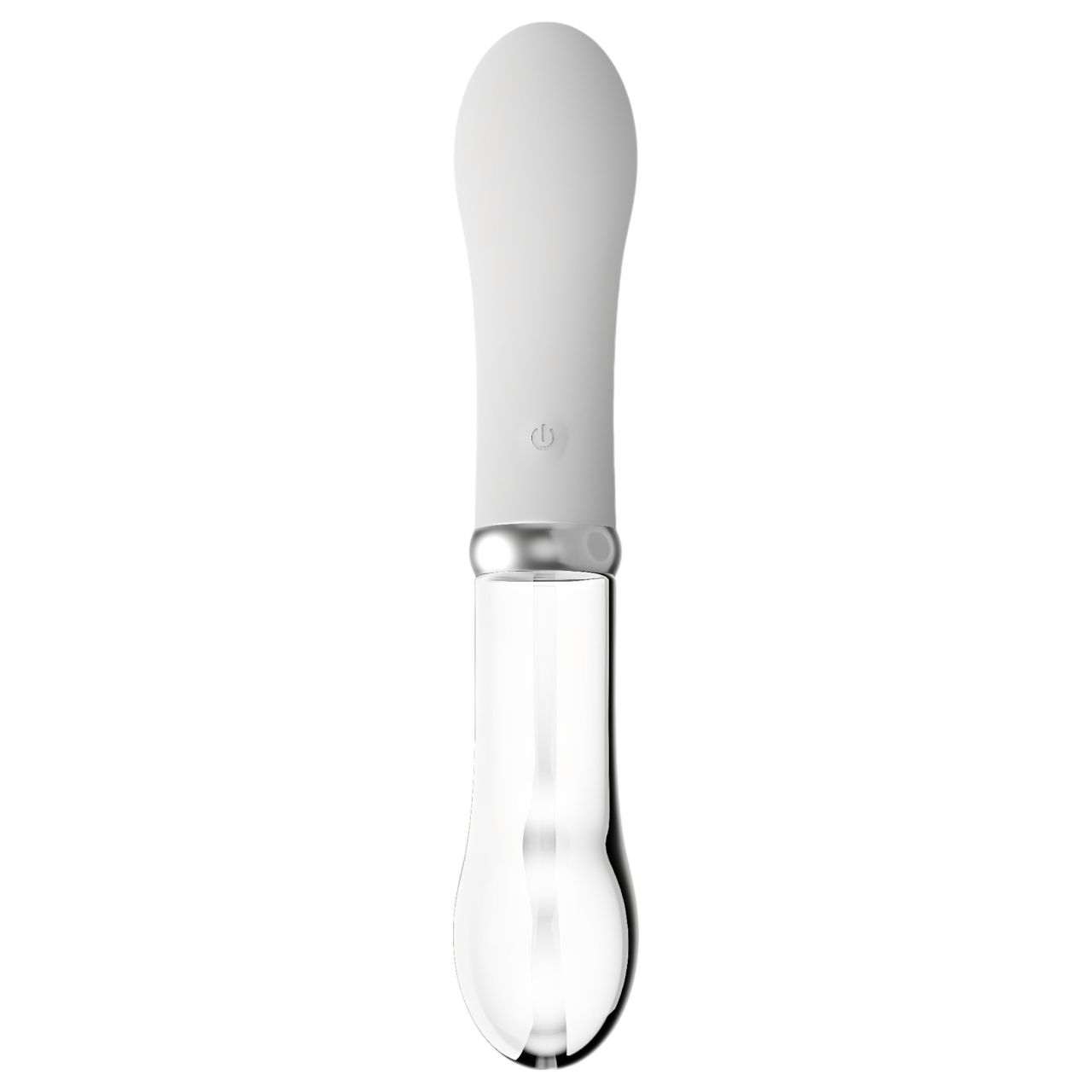 You2toys Liaison - szilikon-üveg LED vibrátor (átlátszó-fehér)