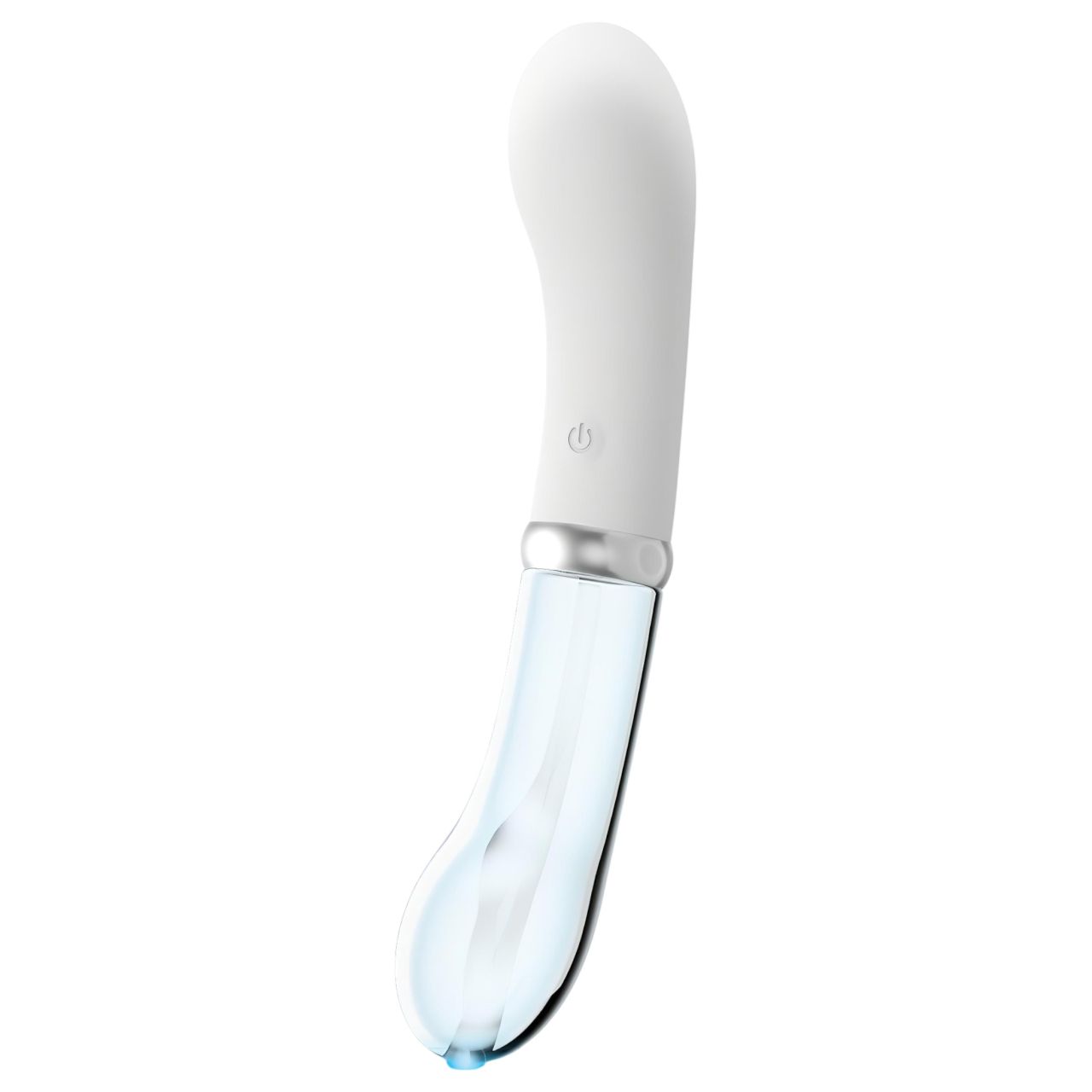 You2toys Liaison - szilikon-üveg LED vibrátor (átlátszó-fehér)