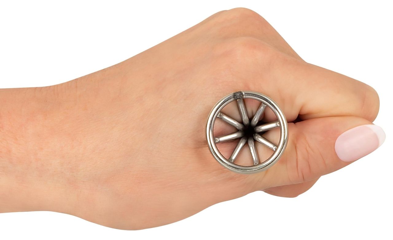 / ANOS Metal (2,8cm) - kalitkás acél anál plug (ezüst)