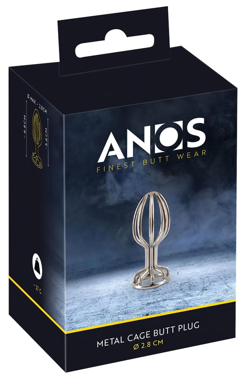 ANOS Metal (2,8cm) - kalitkás acél anál plug (ezüst)