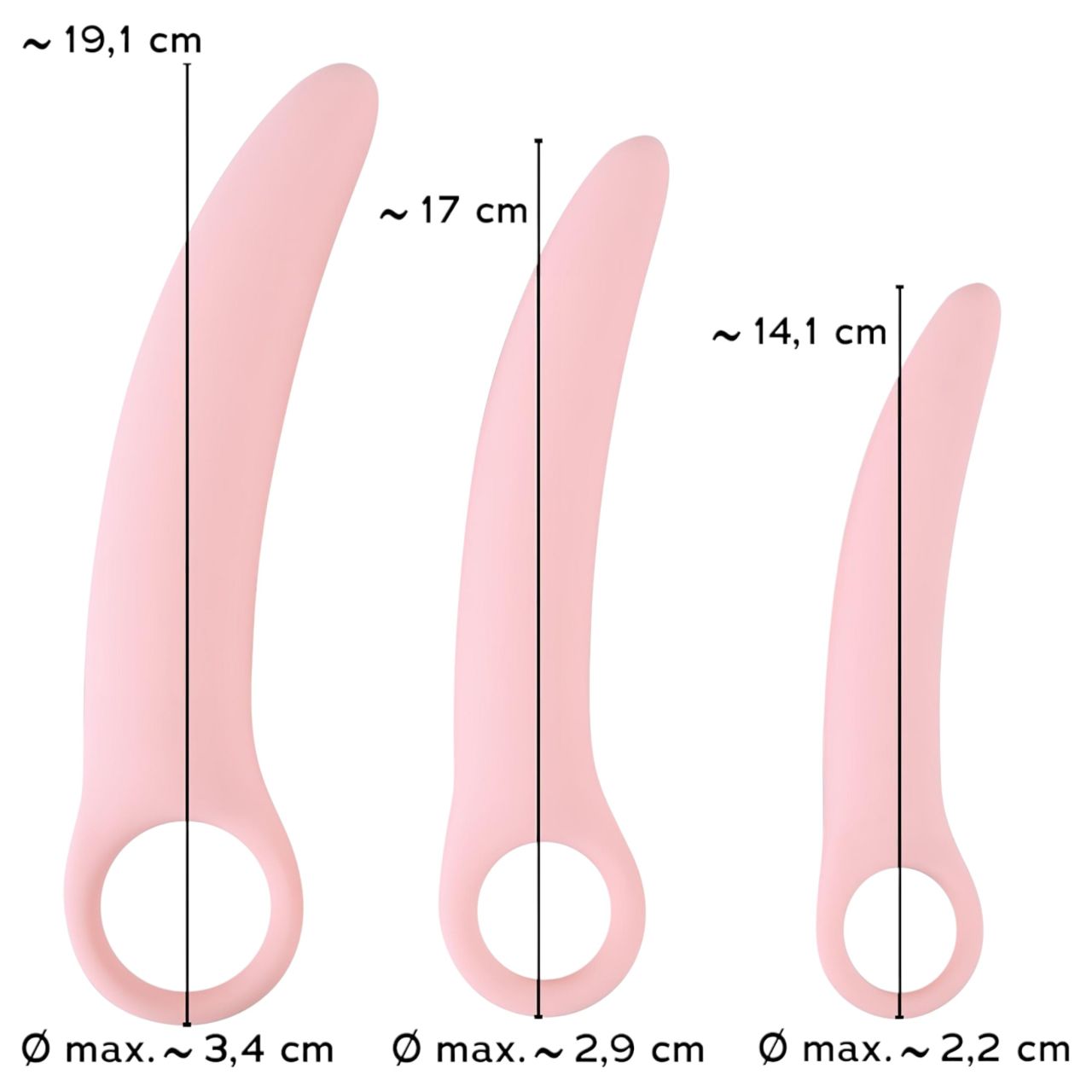 SMILE - Vaginal Trainers - dildó szett - rózsaszín (3 részes)