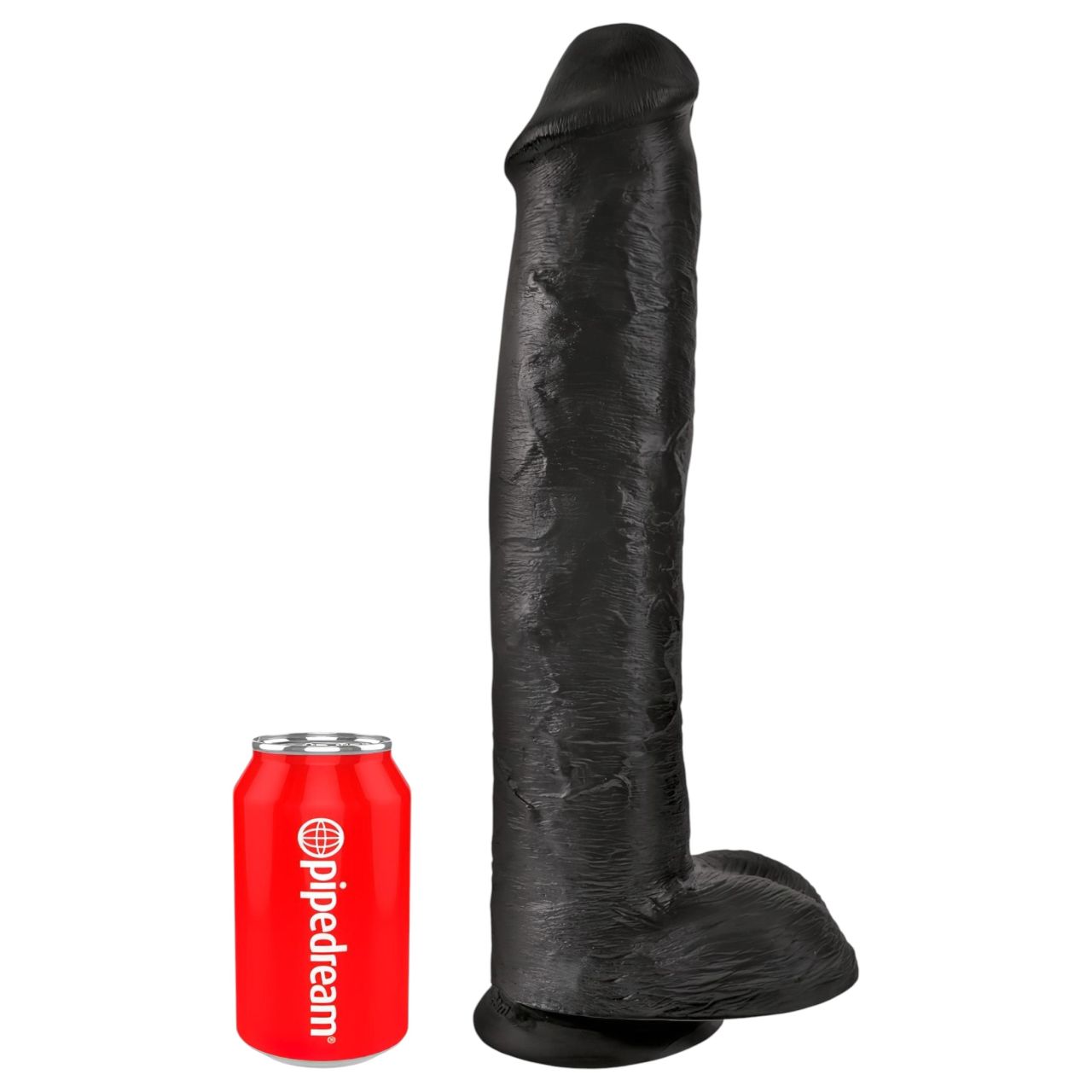 King Cock 15 - tapadókorongos, herés dildó (38 cm, fekete) King Cock 15 - tapadókorongos, herés dildó (38 cm, fekete)