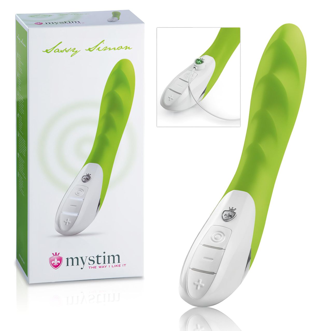 mystim Sassy Simon - 2 motoros vibrátor (zöld)