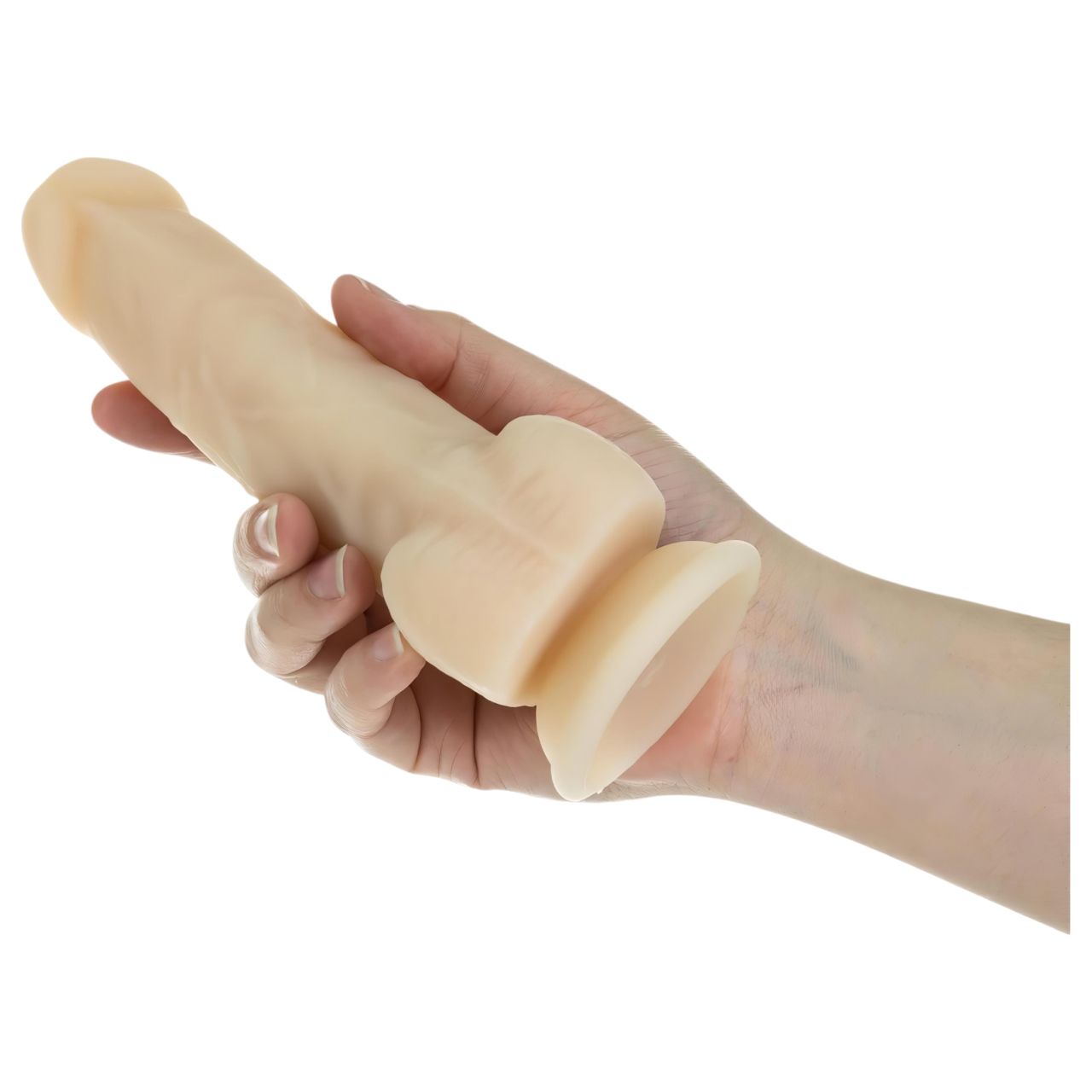 Naked Addiction Rotating 7 - forgófejes vibrátor (18cm) - natúr