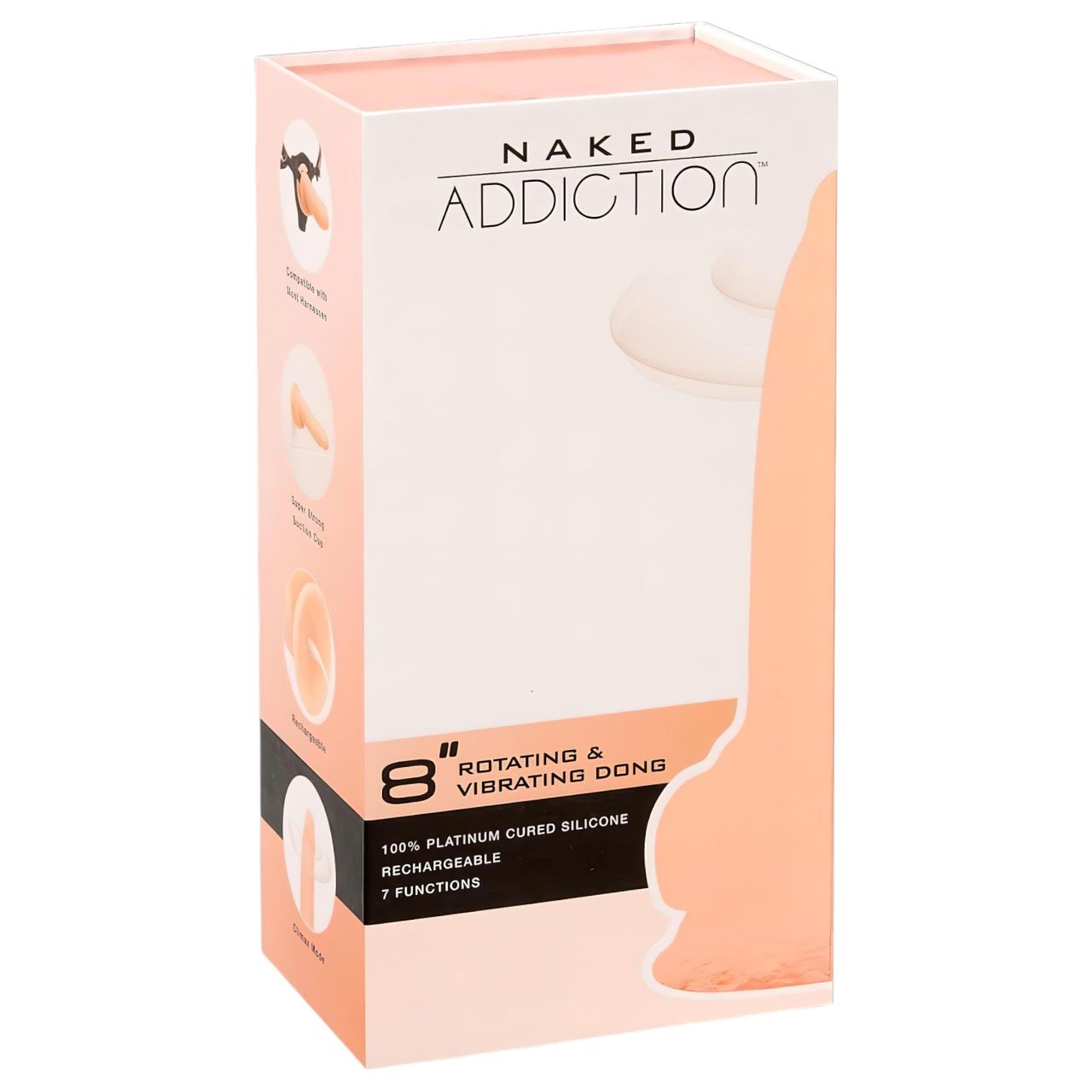 Naked Addiction Rotating 8 - forgó vibrátor (20cm) - natúr Naked Addiction Rotating 8 - forgó vibrátor (20cm) - natúr