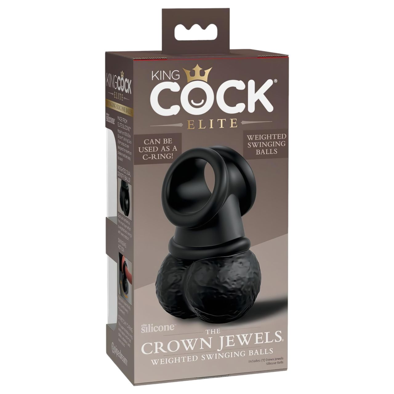 / King Cock Elite Crown Jewels - herefeltét műpéniszhez (fekete) / King Cock Elite Crown Jewels - herefeltét műpéniszhez (fekete)