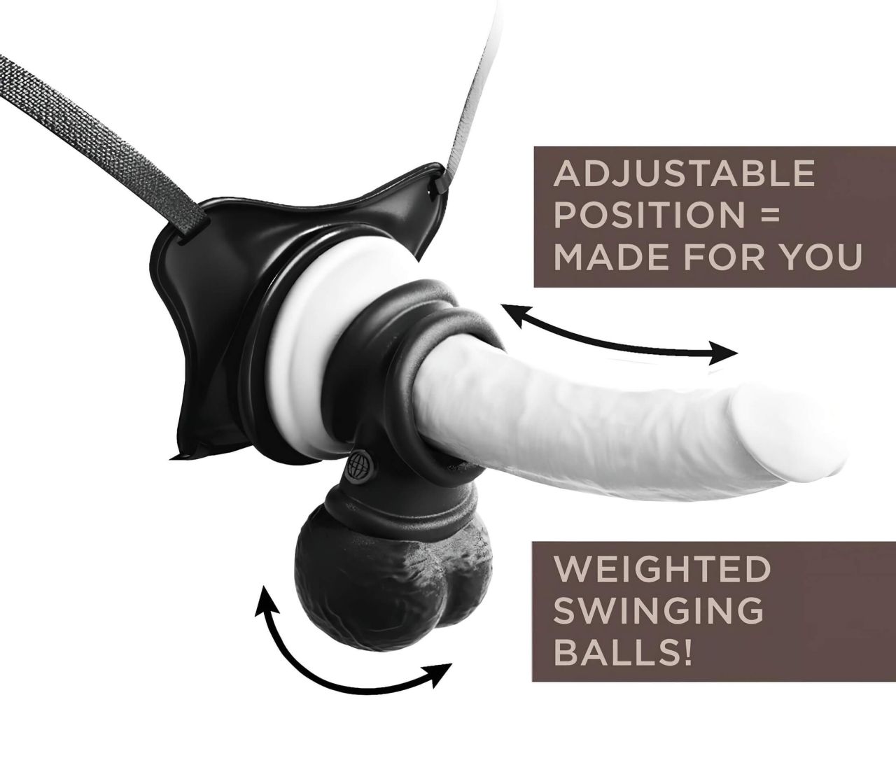 / King Cock Elite Crown Jewels - herefeltét műpéniszhez (fekete) / King Cock Elite Crown Jewels - herefeltét műpéniszhez (fekete)