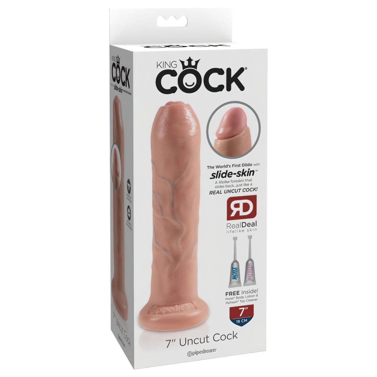 King Cock 7 Fitymanátor - élethű dildó (18cm) - natúr